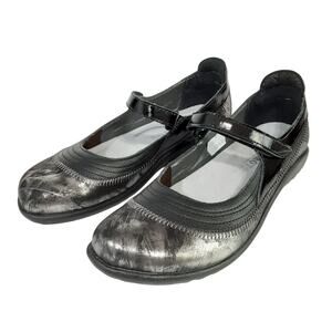 Naot Kirei Mary Jane Flats Genuine Leather Orthotic Dress Shoes Metallic Women 6